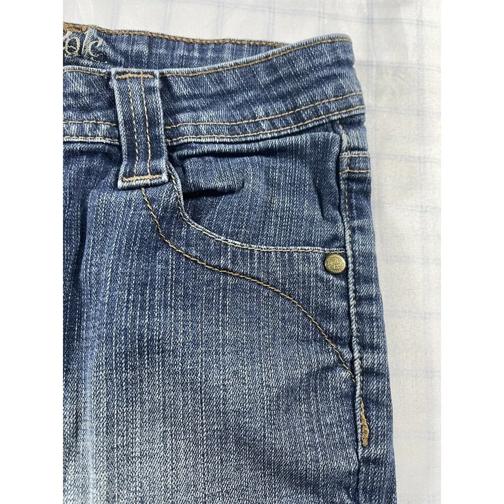 Southpole Girls Denim Bermuda Shorts Size 14 Blue Jean School Cuffed Stretch
